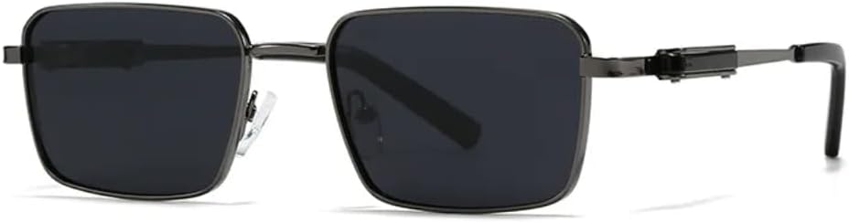 

Поляризованные прямоугольные солнцезащитные очки в стиле панк для мужчин, роскошные ретро-солнцезащитные очки в стиле стимпанк для вождения, защита от УФ-излучения UV400 TVTBBVV, C6 Gun Black