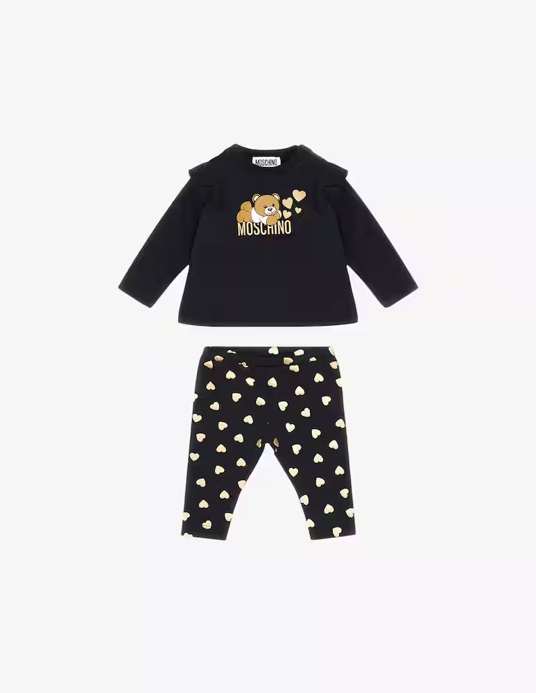 

Комплект из толстовки и леггинсов Moschino, черный