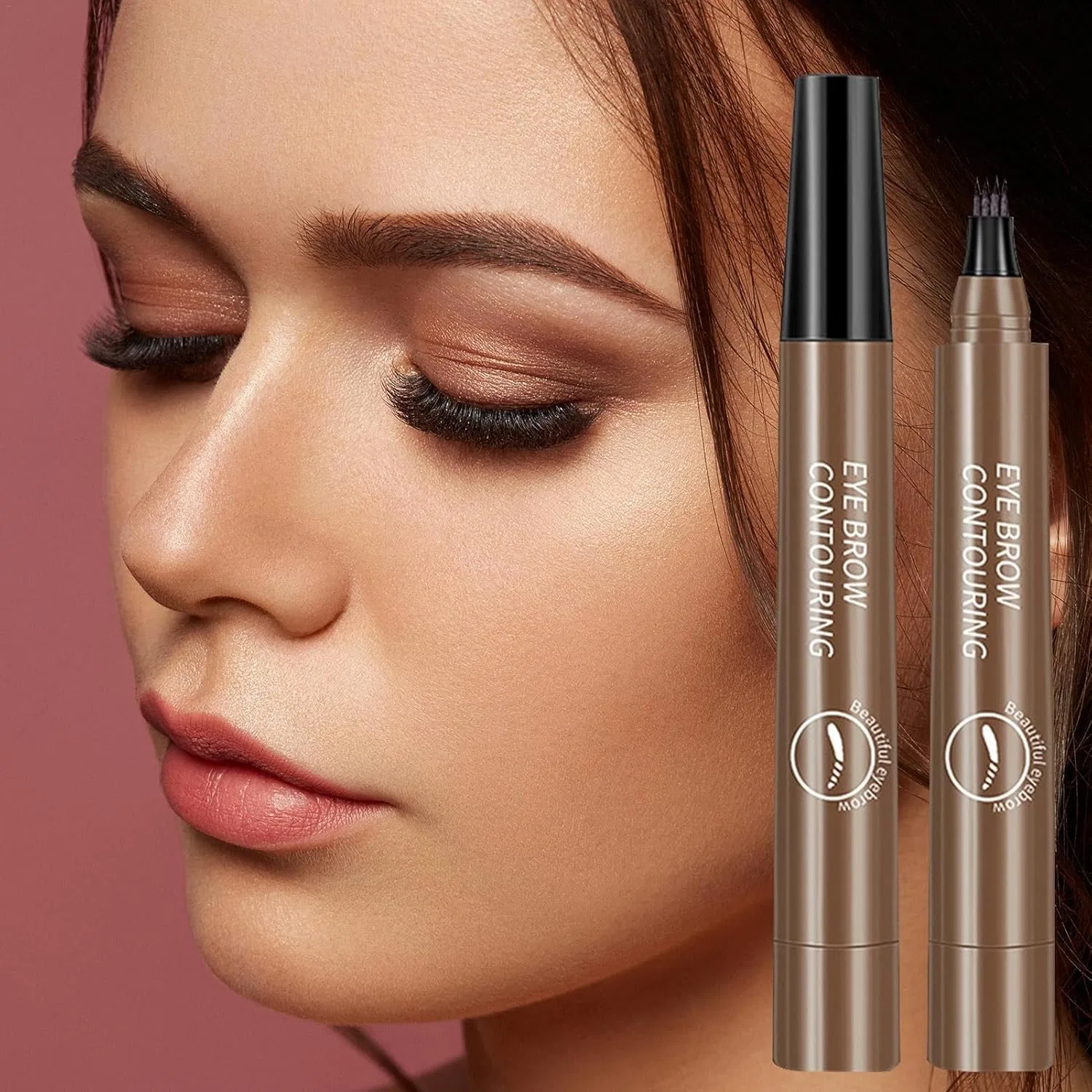 Карандаш для бровей Microblading Pen, водостойкий, темно-коричневый, Generic — фото 3