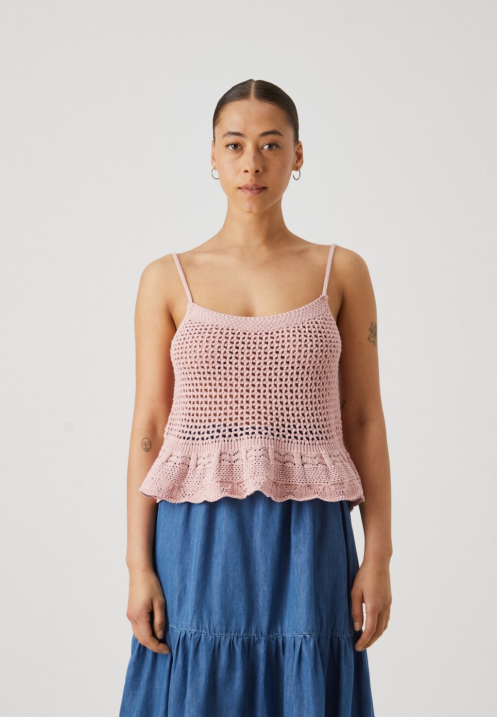 

Топ Onlmary Life Peplum Only, розовый дым