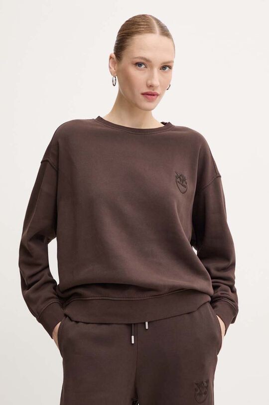 

Хлопковая толстовка Pinko, коричневый