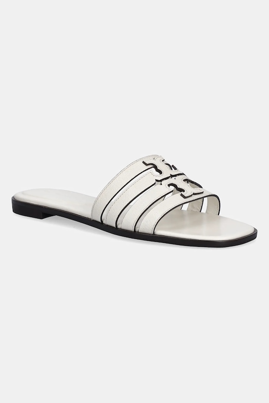 Кожаные шлепанцы Ines Cage Slide Tory Burch, белый