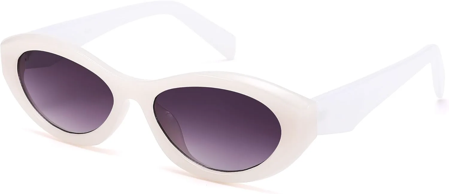 

Солнцезащитные очки AZorb Retro Oval для женщин, модель «кошачий глаз», в стиле 90-х, с защитой UV400 (светло-серый/градиентный серый), B3 Light Gray/Gradient Gray