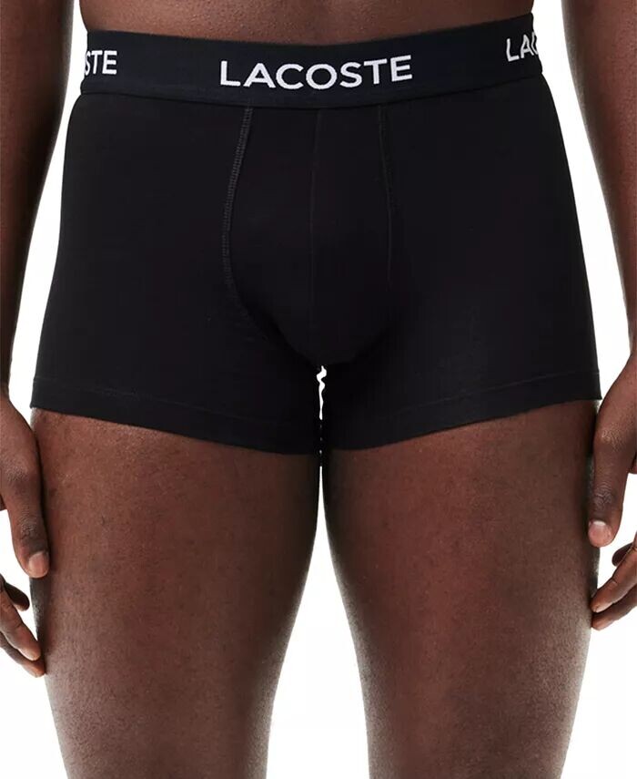 Комплект из 5 мужских трусов-боксеров Regular-Fit Stretch с логотипом на резинке Lacoste, черный — фото 2