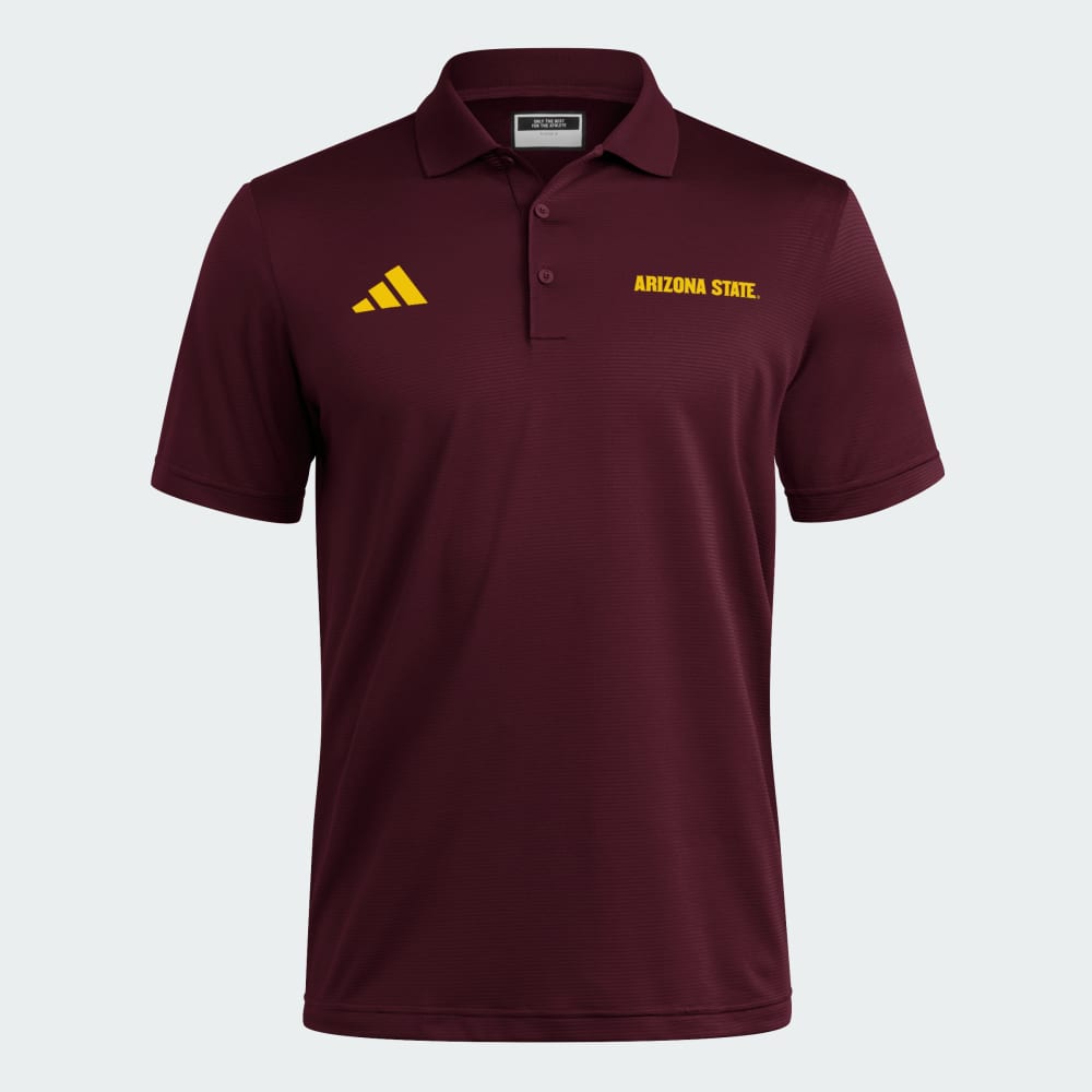 

Спортивная футболка Adidas Arizona State Sun Devils Coaches Ottoman Polo, цвет Team Maroon/Team Colleg Gold