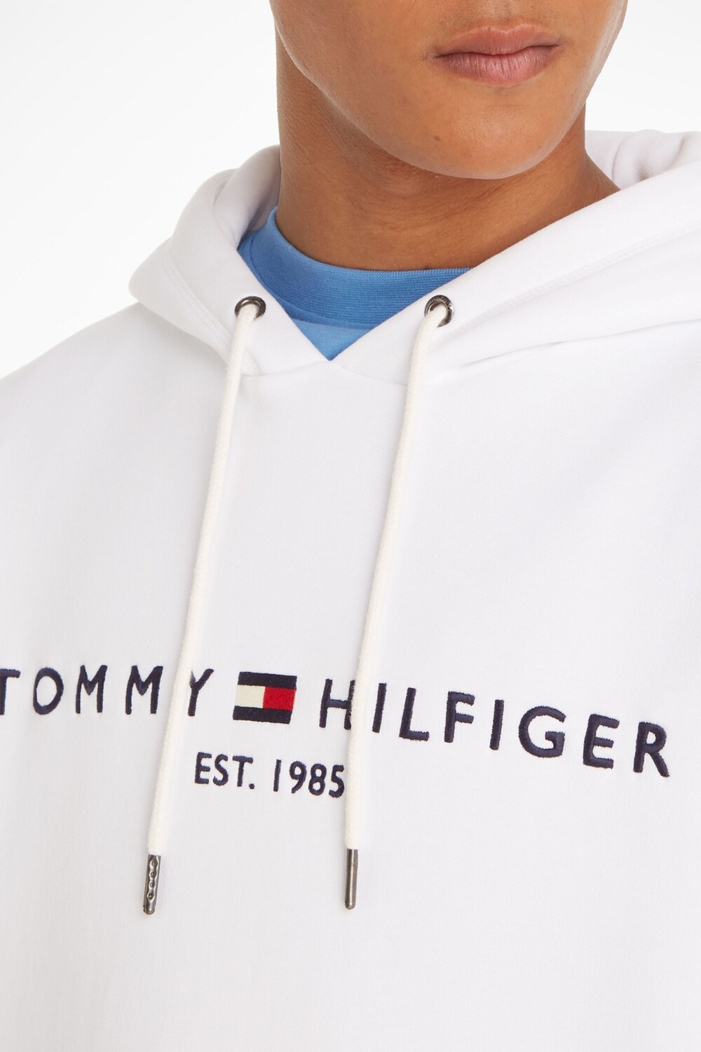 Белая мужская толстовка с логотипом Tommy Hilfiger, белый — фото 3