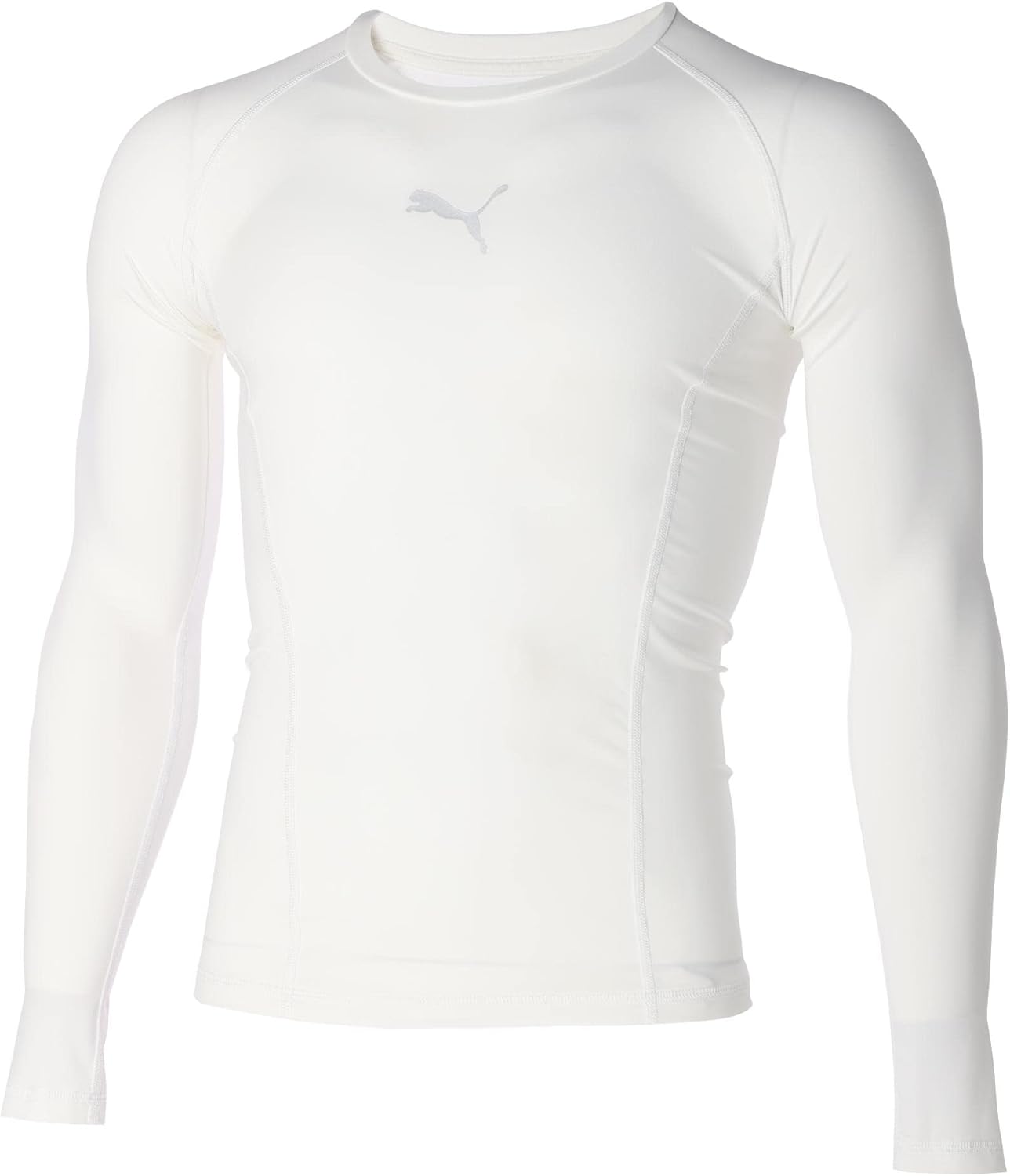 

Мужская футболка PUMA LIGA BASELAYER с круглым вырезом и длинными рукавами (658223) - влагоотводящий, быстросохнущий компрессионный внутренний слой для футбола, белый