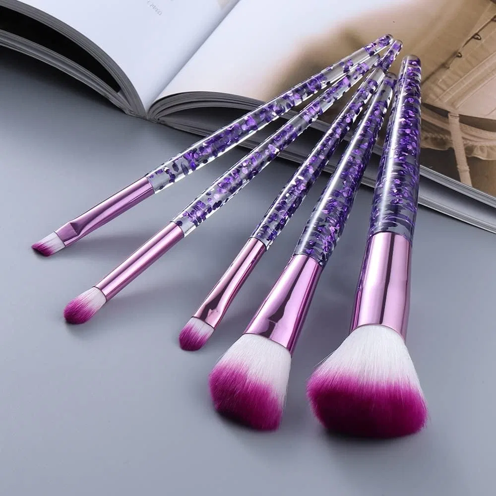 Набор кистей для макияжа BSKUAJH, 10 предметов, прозрачный — фото 4
