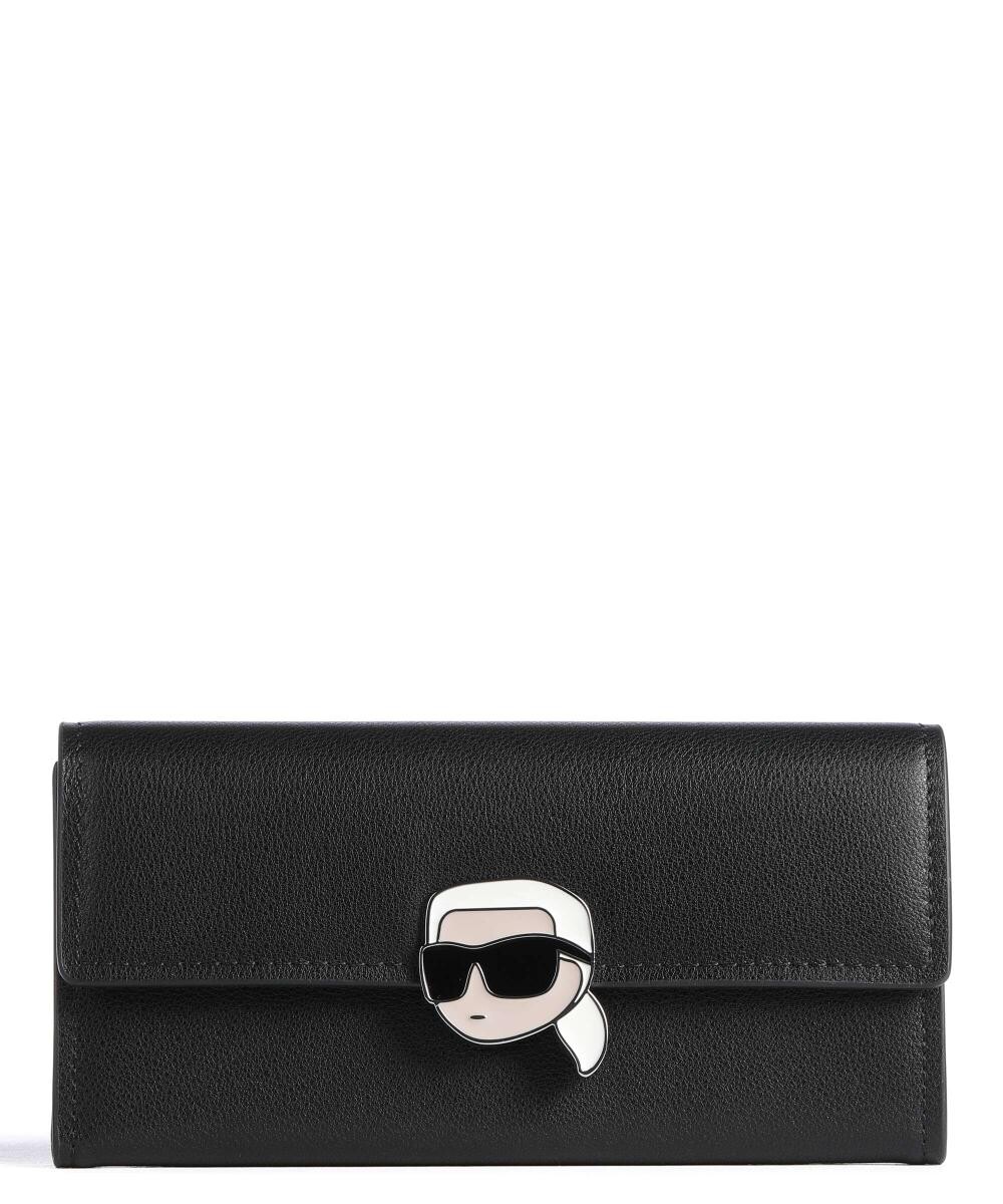 

Кошелек Ikonik 2.0 из мелкозернистой яловой кожи. Karl Lagerfeld, черный