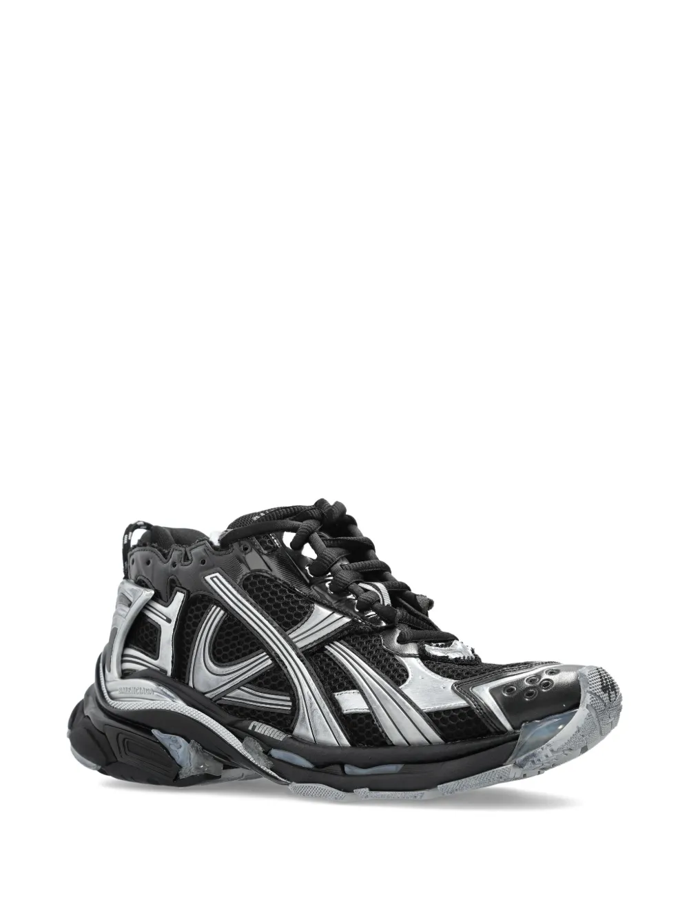 Кроссовки со шнуровкой и металлическим покрытием BALENCIAGA, черный — фото 2