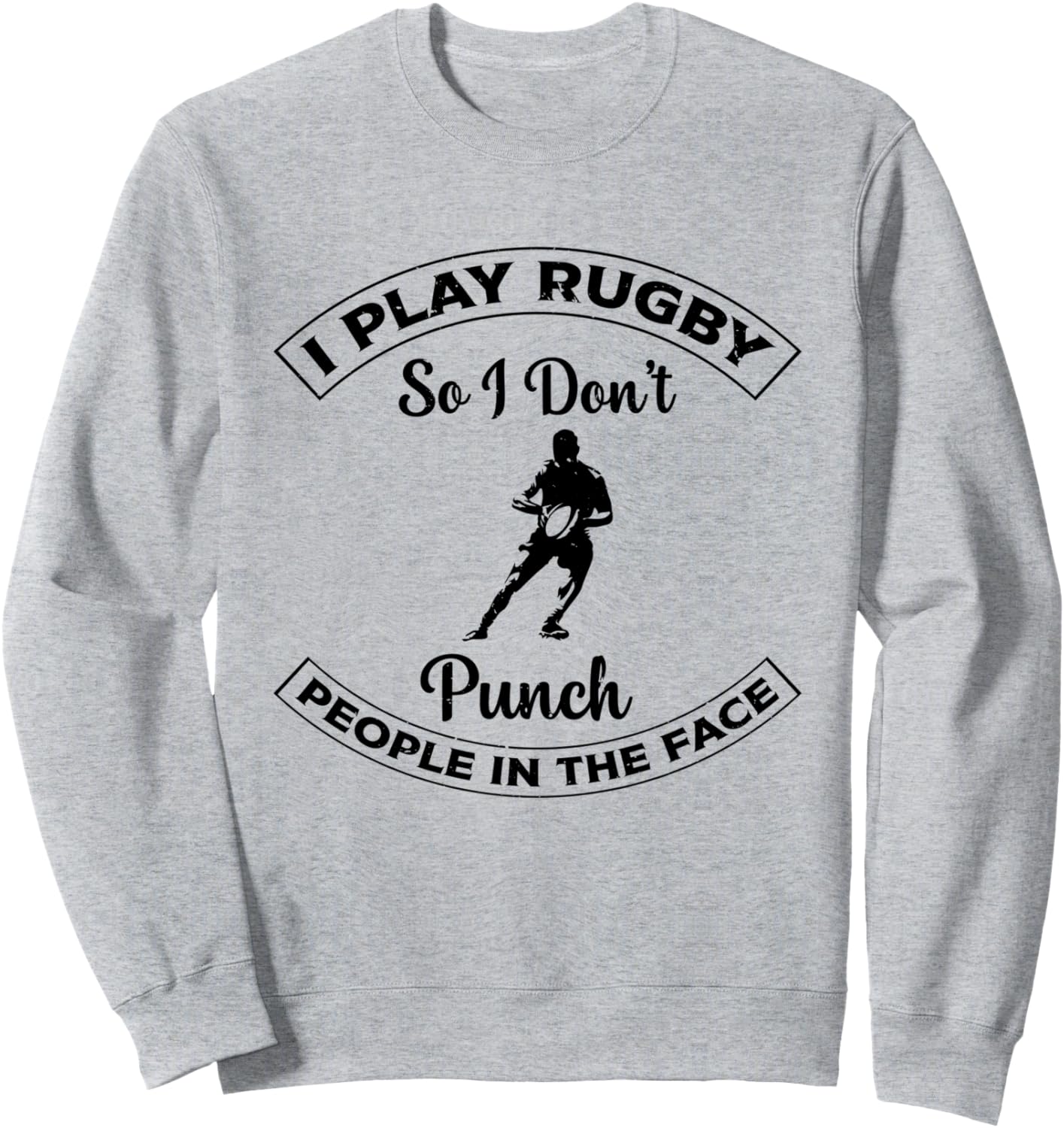 

Я играю в регби, чтобы не бить людей по лицу - Регбийная толстовка, серая Funny Rugby Quotes Rugby Game