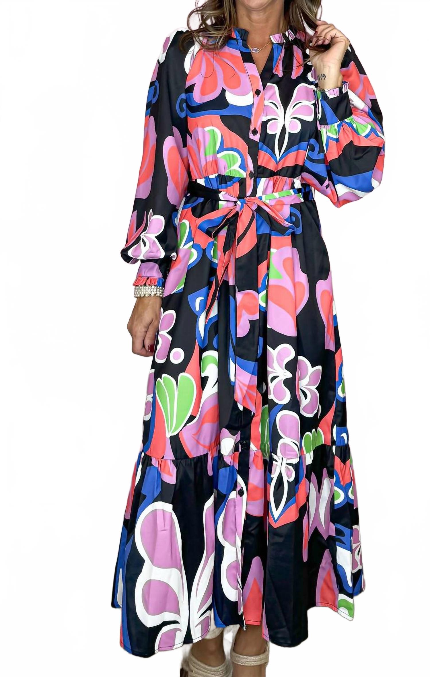 

Абстрактное миди-платье в черном цвете Jodifl