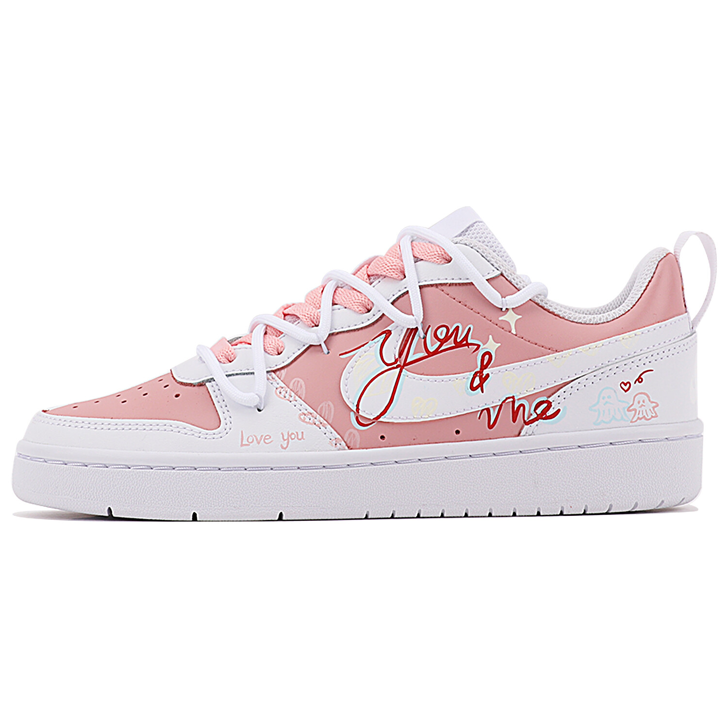 

Кроссовки Nike Court Borough Skateboard Shoes Women's Low-Top Pink/White, Белый, Кроссовки Nike Court Borough Skateboard Shoes Women's Low-Top Pink/White