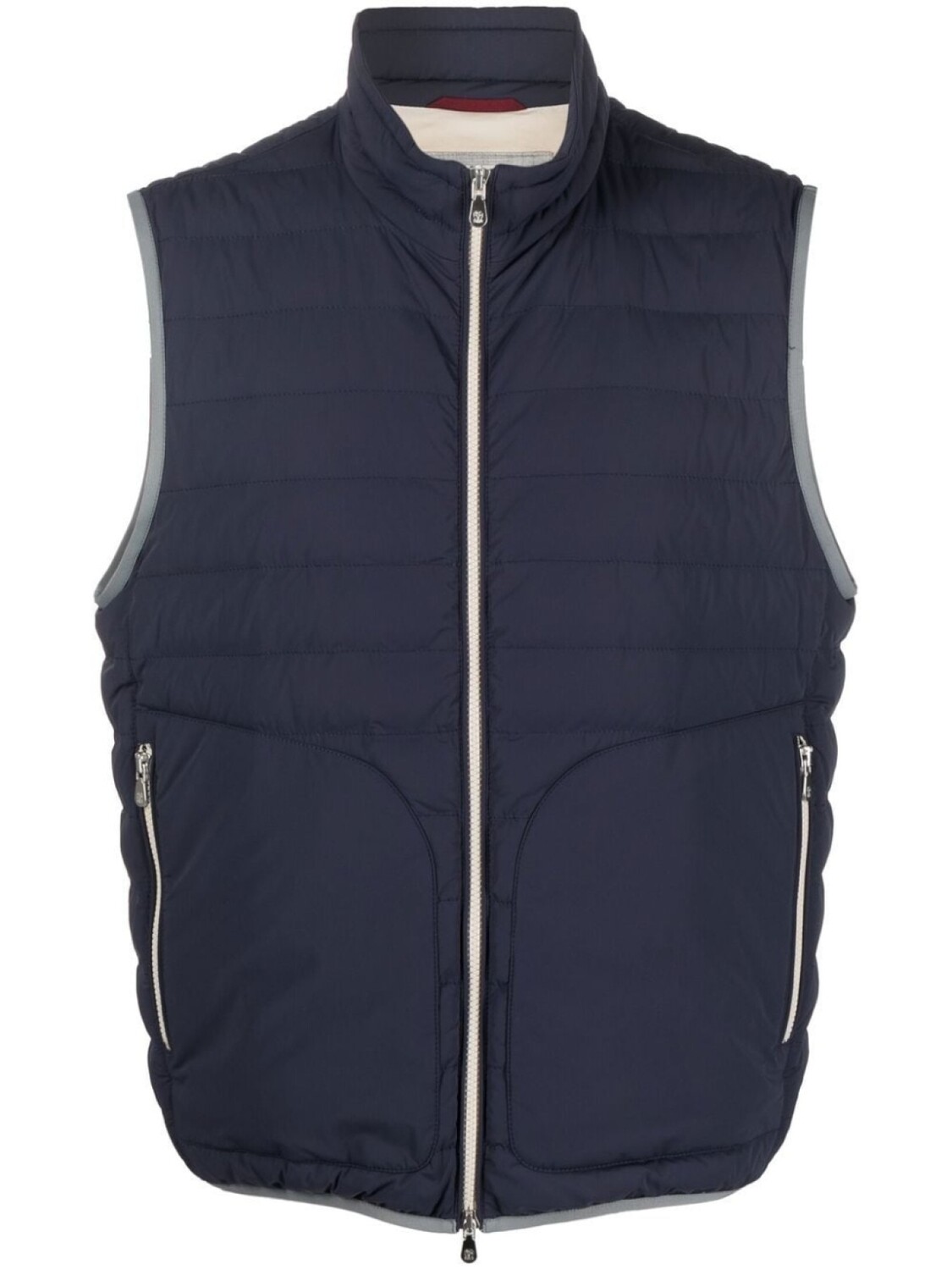 

Brunello Cucinelli дутый жилет на молнии, синий