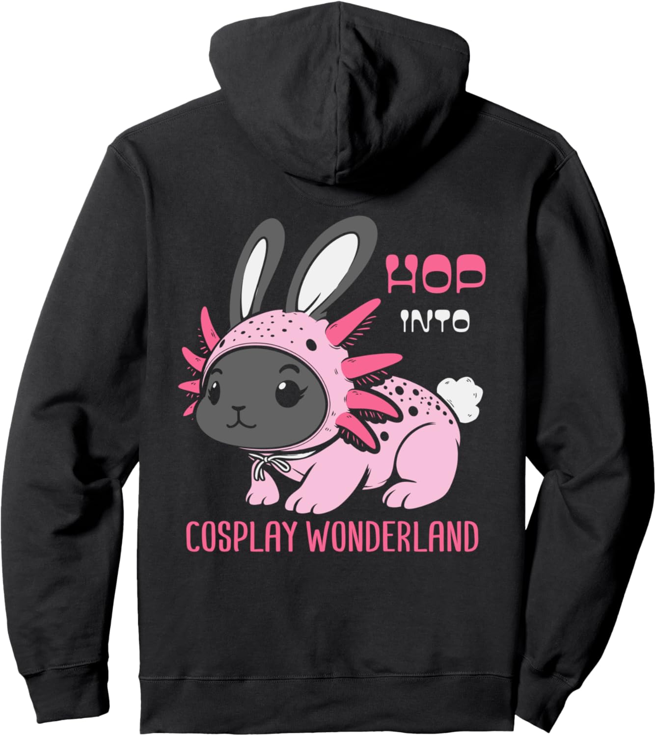 

Толстовка с изображением аксолотля, кролика, тритона и кролика Exotic Bunny Axolotl Hare Salamander Rabbit, черный