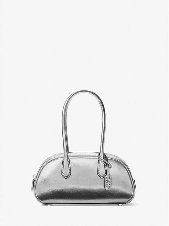

Сумка-портфель Lulu Small из металлизированной кожи Michael Kors, серебряный