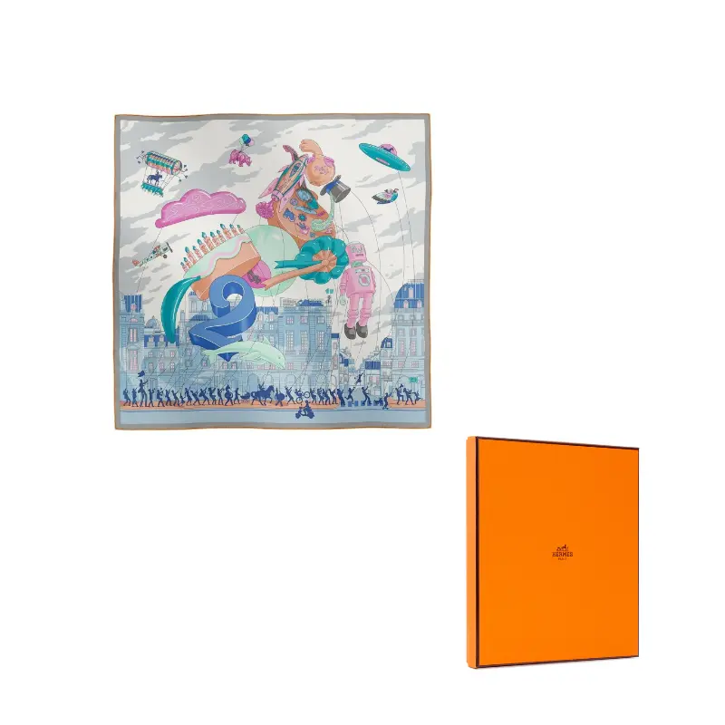 

HERMES Шёлковый шёлковый шёлковый платок женский разноцветный, Multicolor