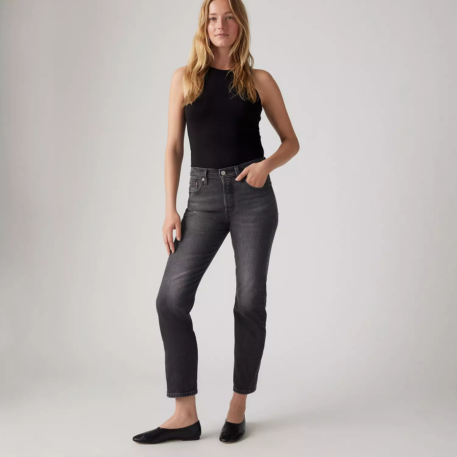 

501 оригинальные укороченные женские джинсы Levi's, черный