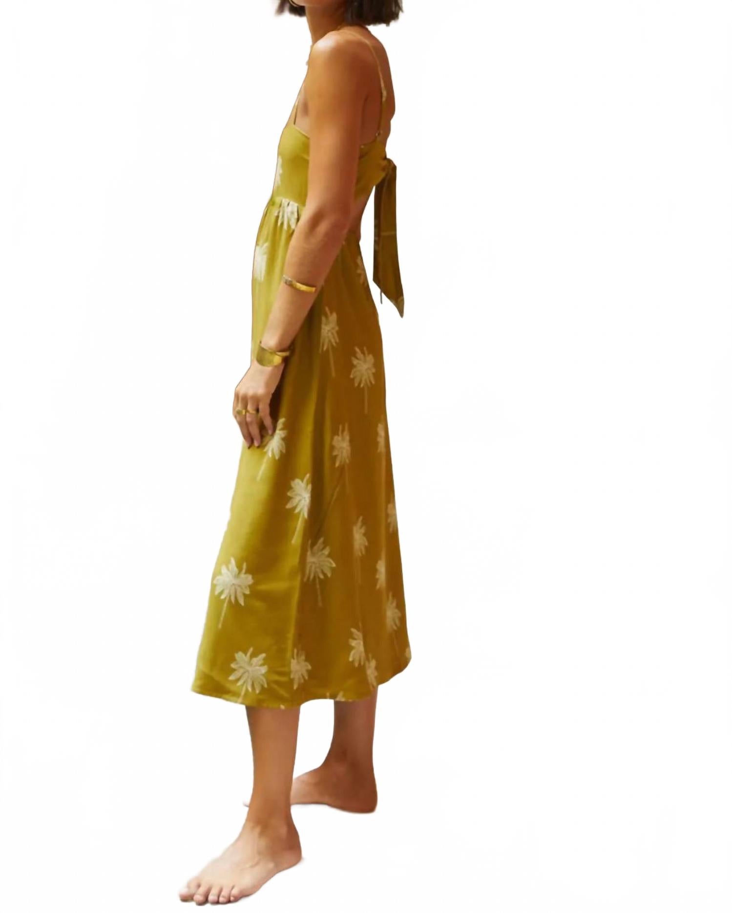 

Платье Posey в оливковых пальмах CITRINE