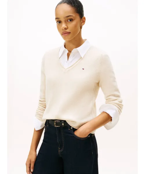 

Шерстяной свитер Regular fit Tommy Hilfiger, бежевый