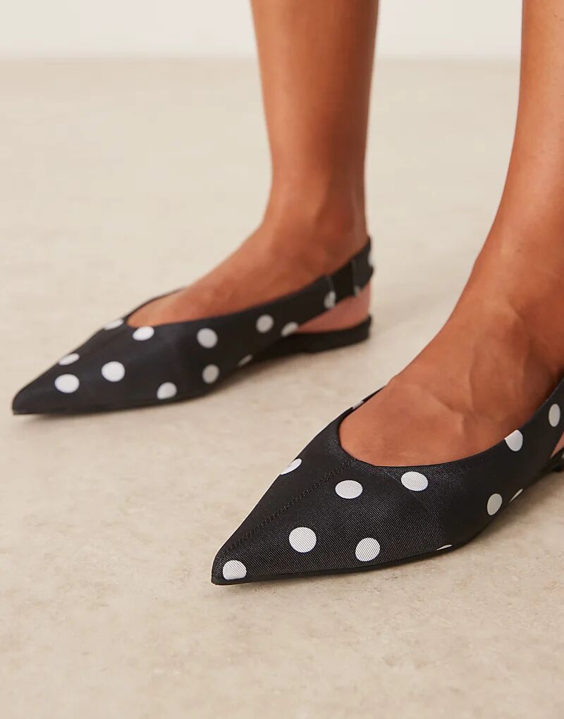 Балетки Linford с открытой пяткой в горошек от ASOS DESIGN — фото 3