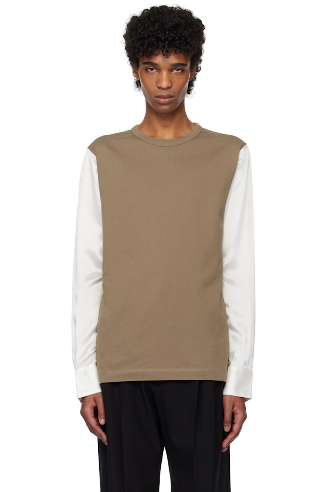 

Футболка с панелями Dries Van Noten, цвет mud