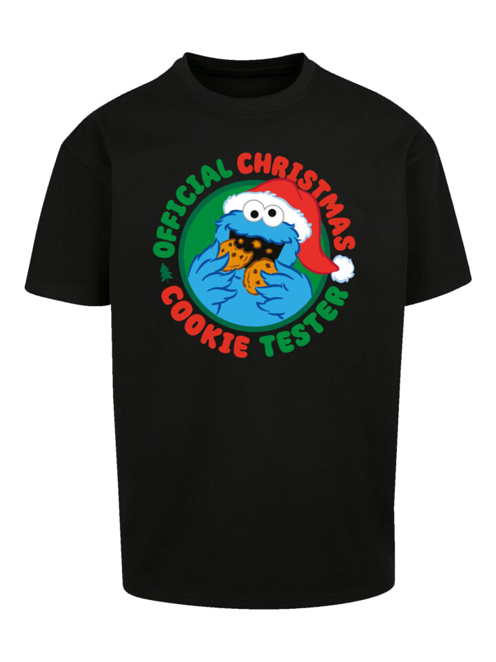 

Футболка F4NT4STIC Oversize T-Shirt Sesamstrasse Weihnachten Keks Tester, черный