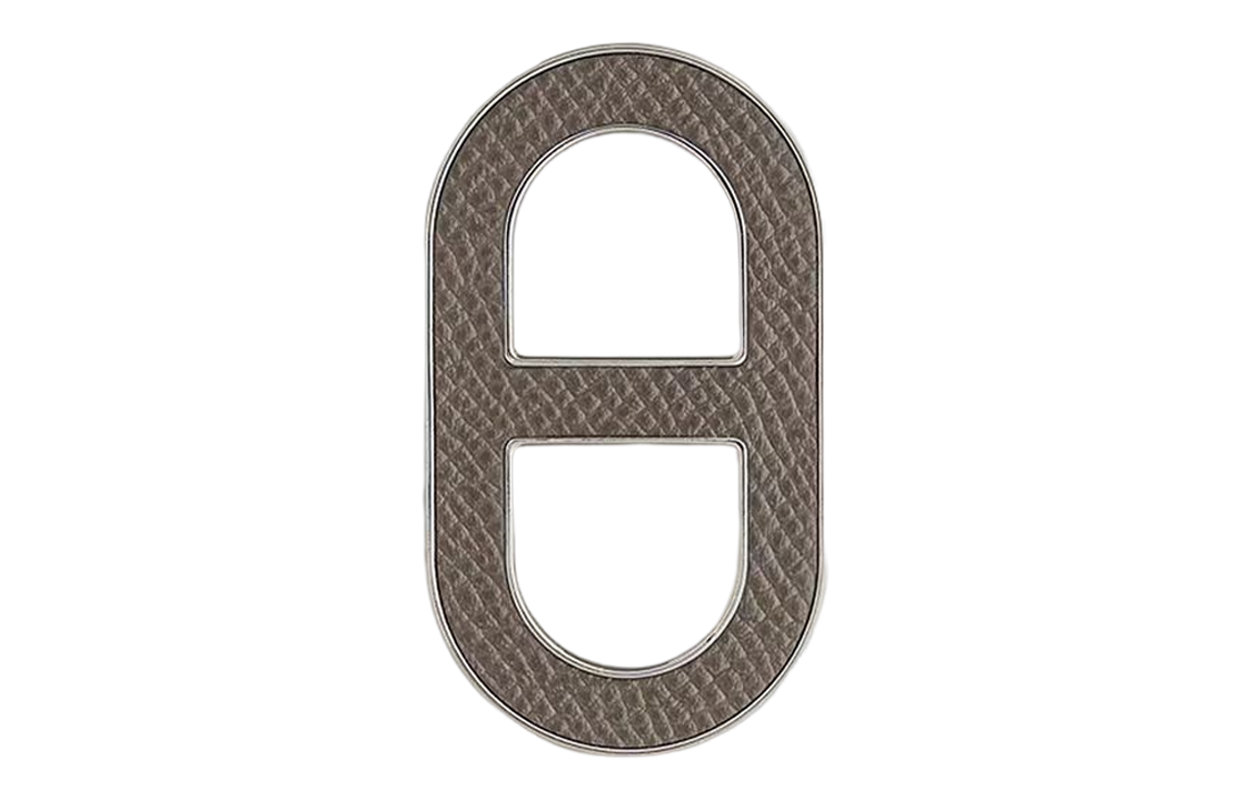 HERMES Брошь Chaine D'Ancre из телячьей кожи унисекс Brown — фото 4