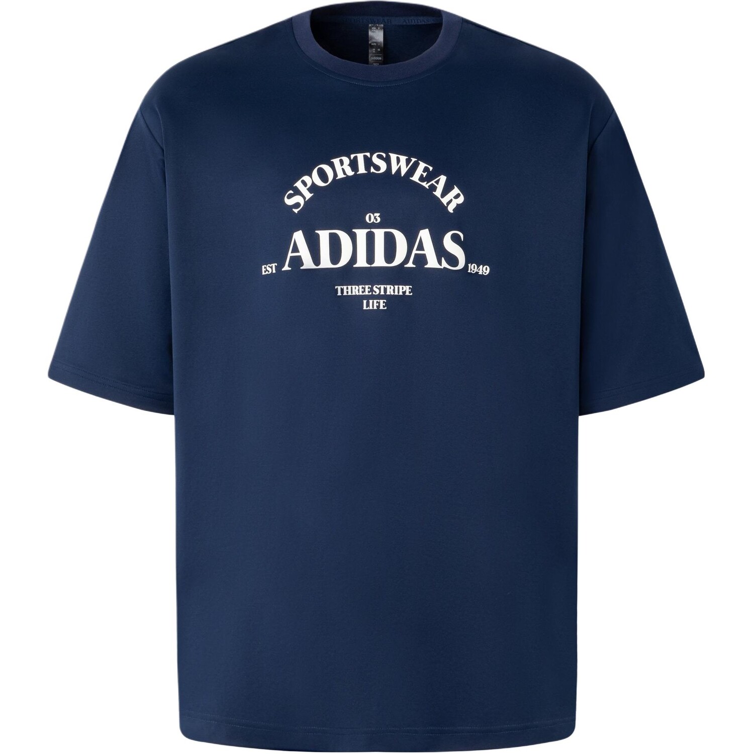 

Футболка мужская колледж темно-синяя/китайская белая Adidas, белый