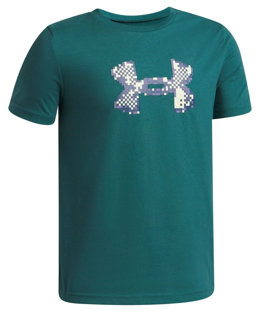 Детская футболка с логотипом Pixel Logo, размер 8-20, стандартного кроя Under Armour, зеленый — фото 3