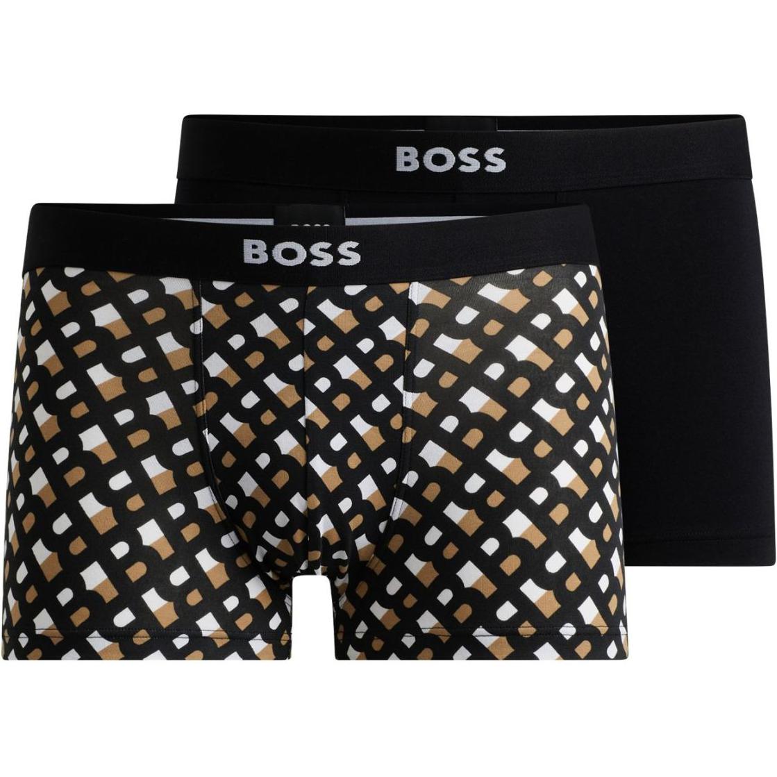 

Боксеры с логотипом на поясе, упаковка из двух шт HUGO BOSS, 2 Pack (Brown+Black)