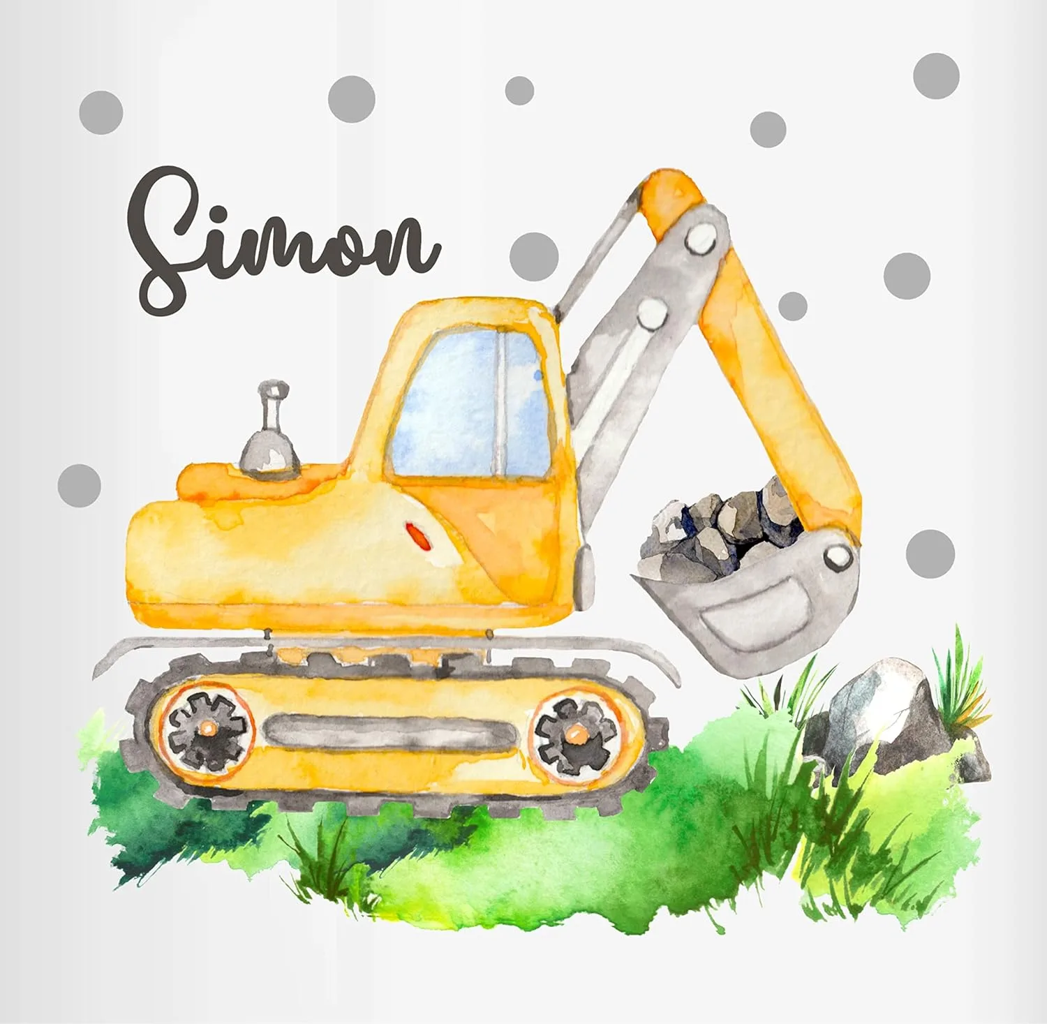 Кружка 325 мл Excavator I Digger Driver Gift, светло-голубая Geschenk mit Namen personalisiert by Shirtracer — фото 2