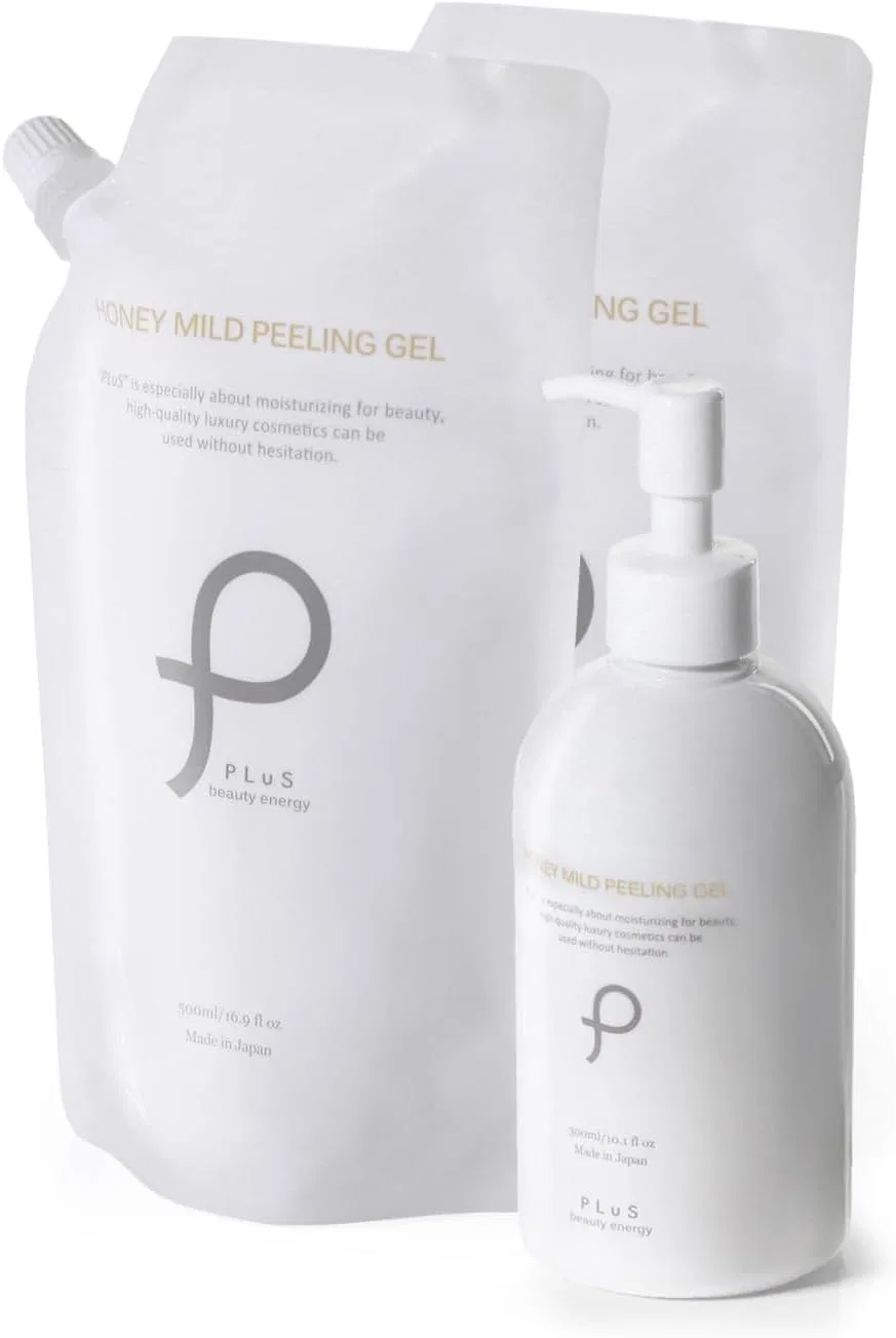Скраб-гель для лица и тела PLuS Honey Milded Peeling Gel, 300 мл + 500 мл, набор 2 шт, общий объем 1000 мл