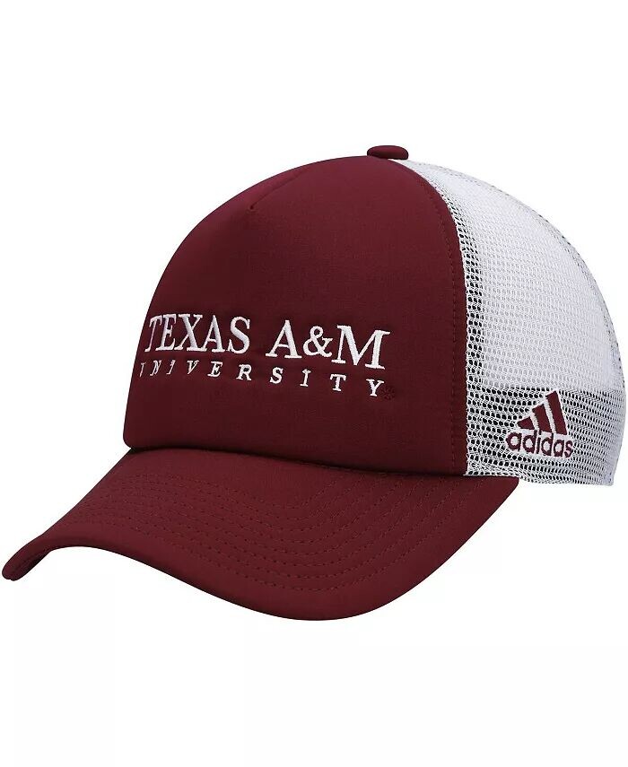 

Мужская темно-бордовая, белая техасская кепка A&M Aggies Foam Trucker Snapback adidas