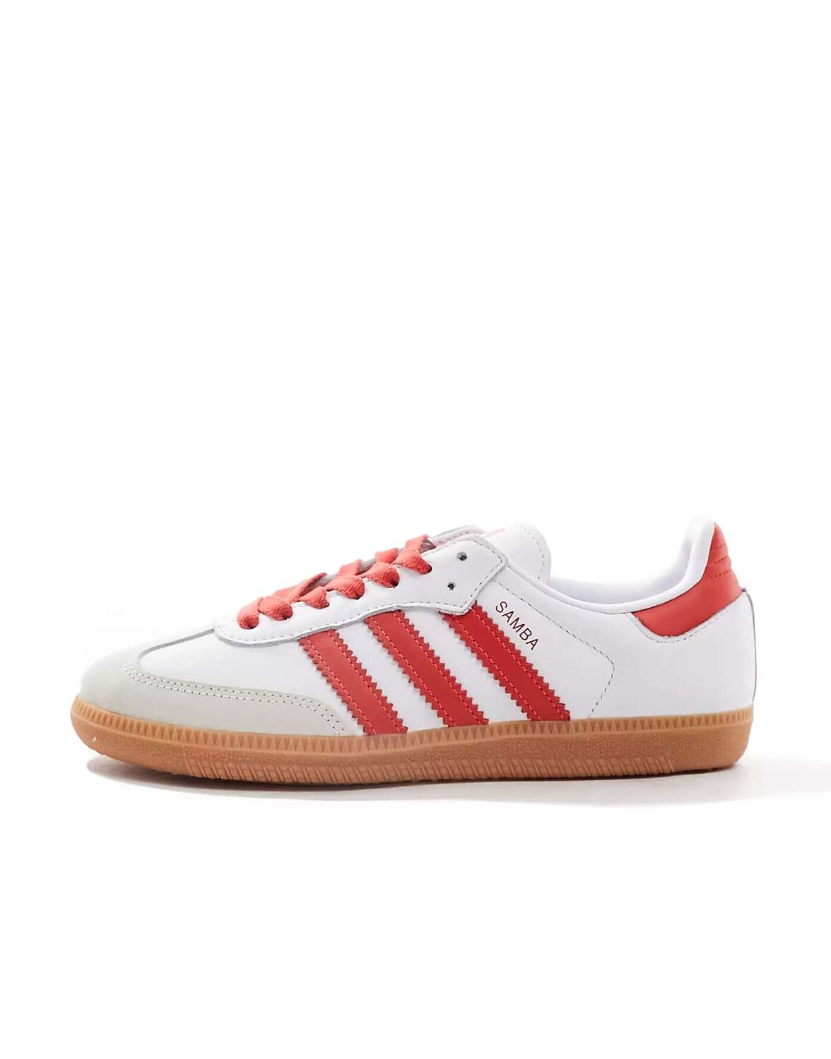 Белые и ярко-красные кроссовки adidas Originals Samba OG — фото 2