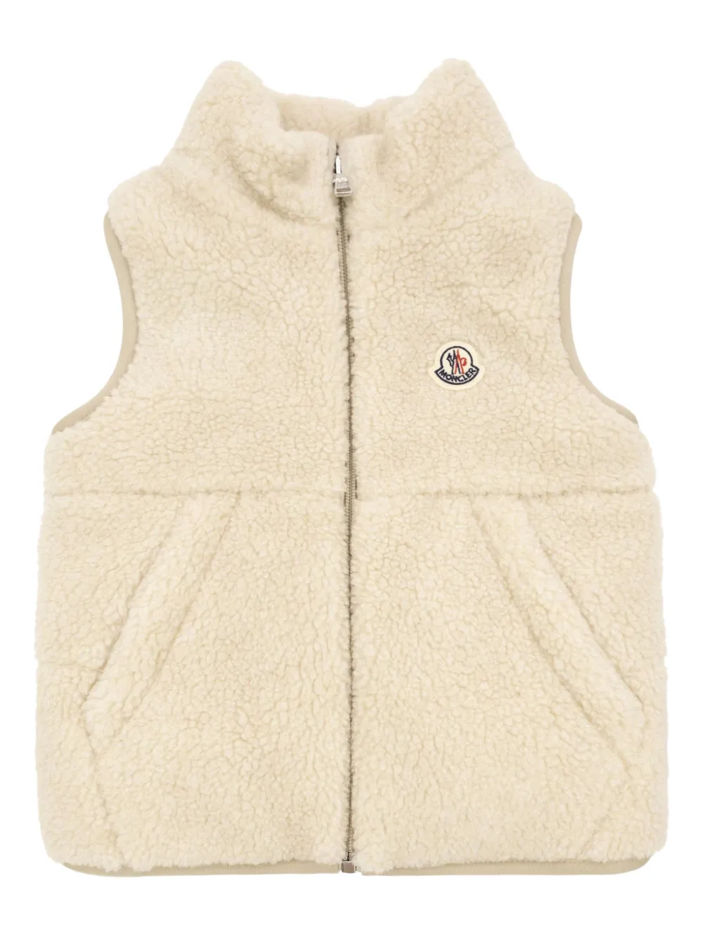 

Дутый жилет Ernst с логотипом Moncler Enfant, бежевый