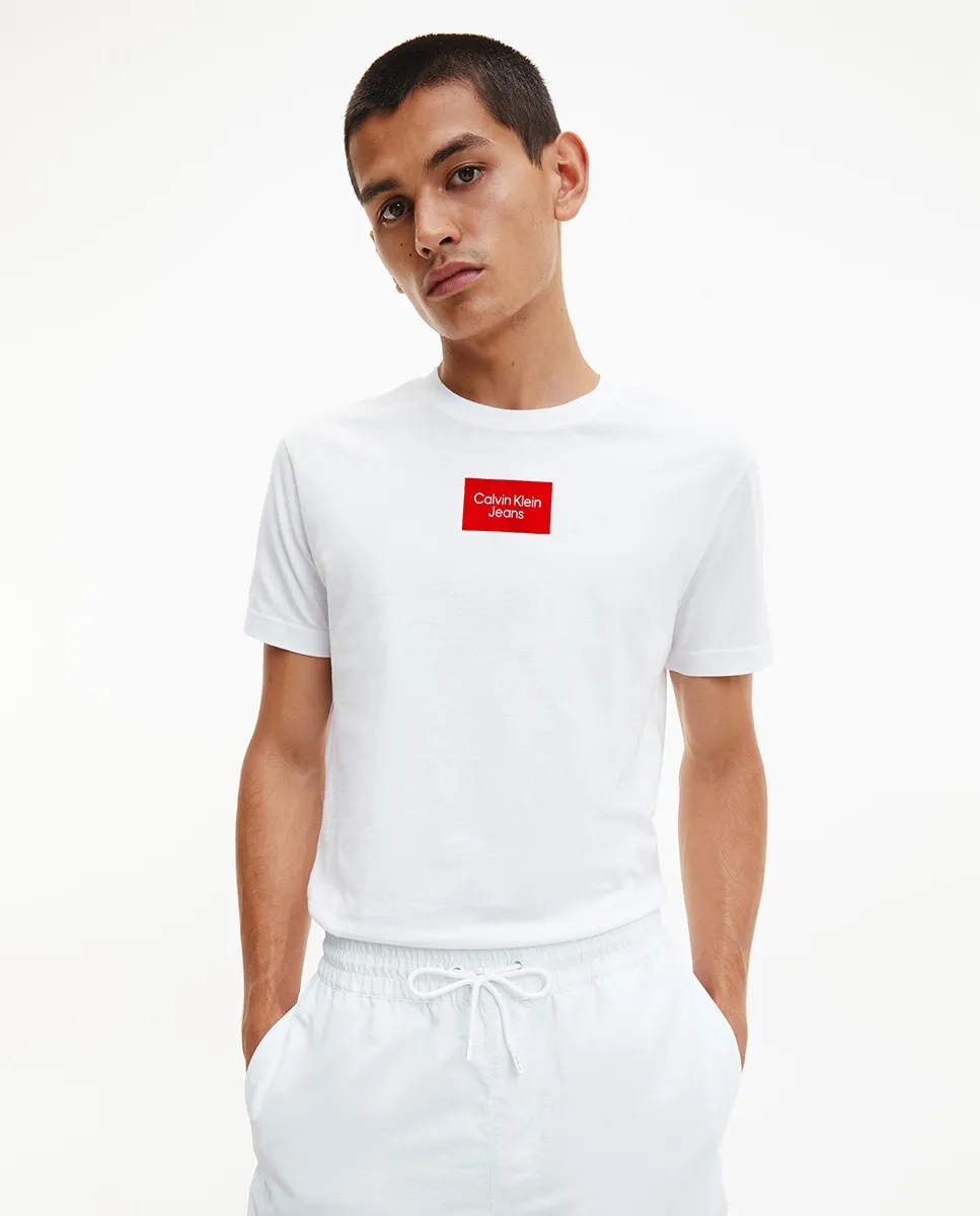 

Мужская футболка с логотипом лейбла Calvin Klein Jeans, белый