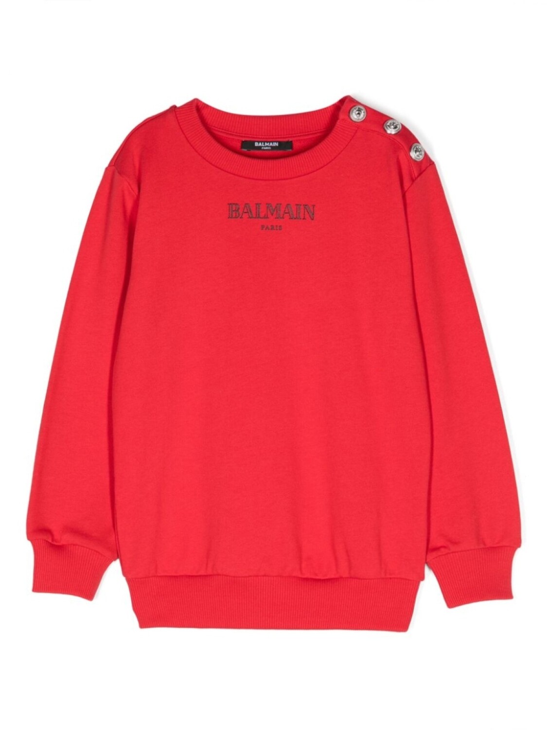 

Balmain Kids хлопковая толстовка с логотипом, красный