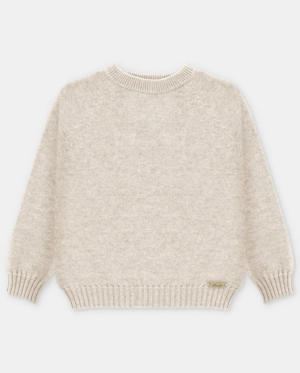 

Детский джемпер с круглым вырезом светло-коричневого цвета Martín Aranda