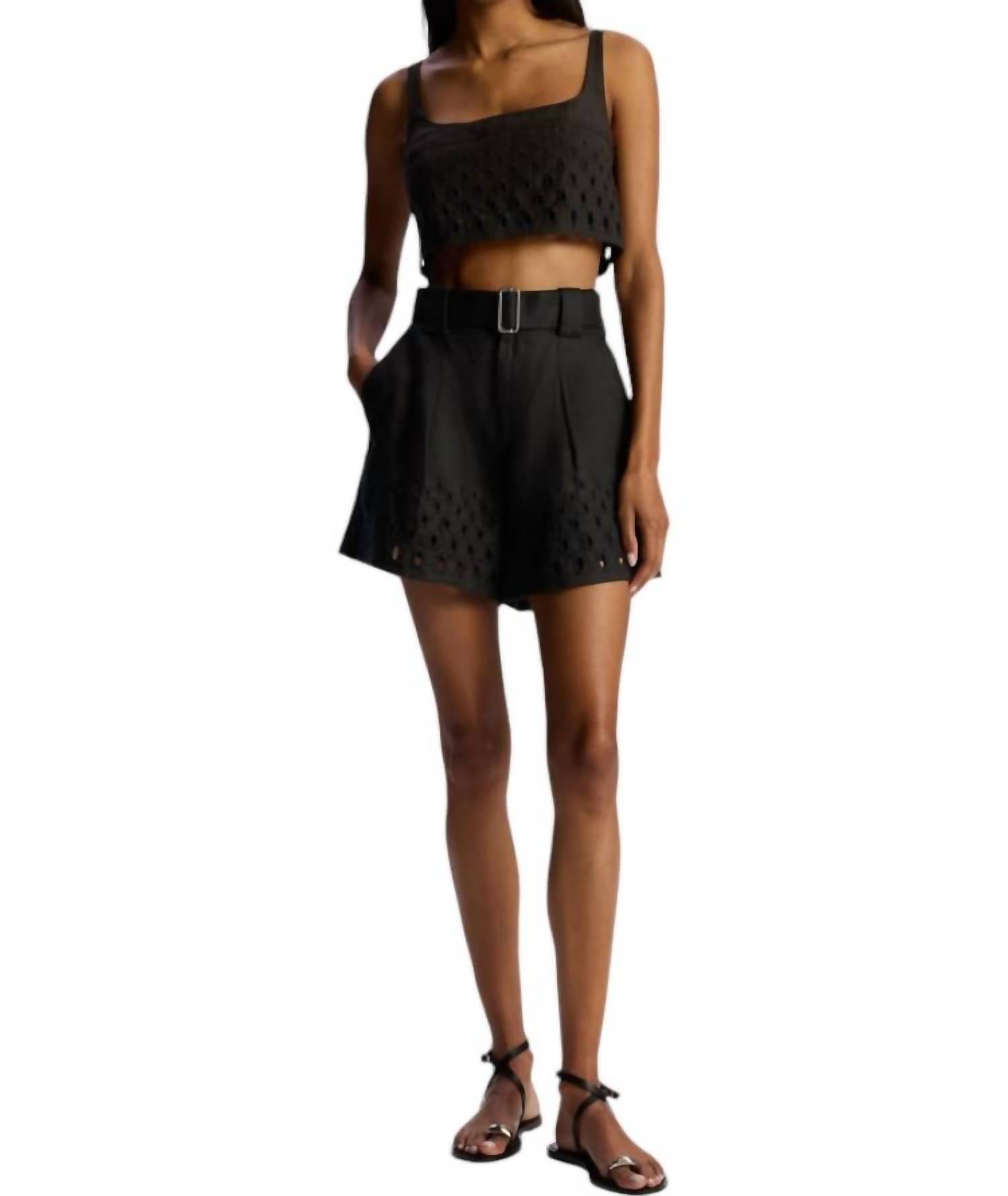 

Льняной топ Sky Eyelet черного цвета A.L.C.