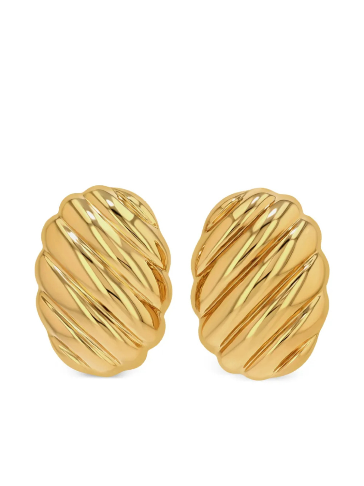 

ANINE BING серьги Ribbed Oval, золотой