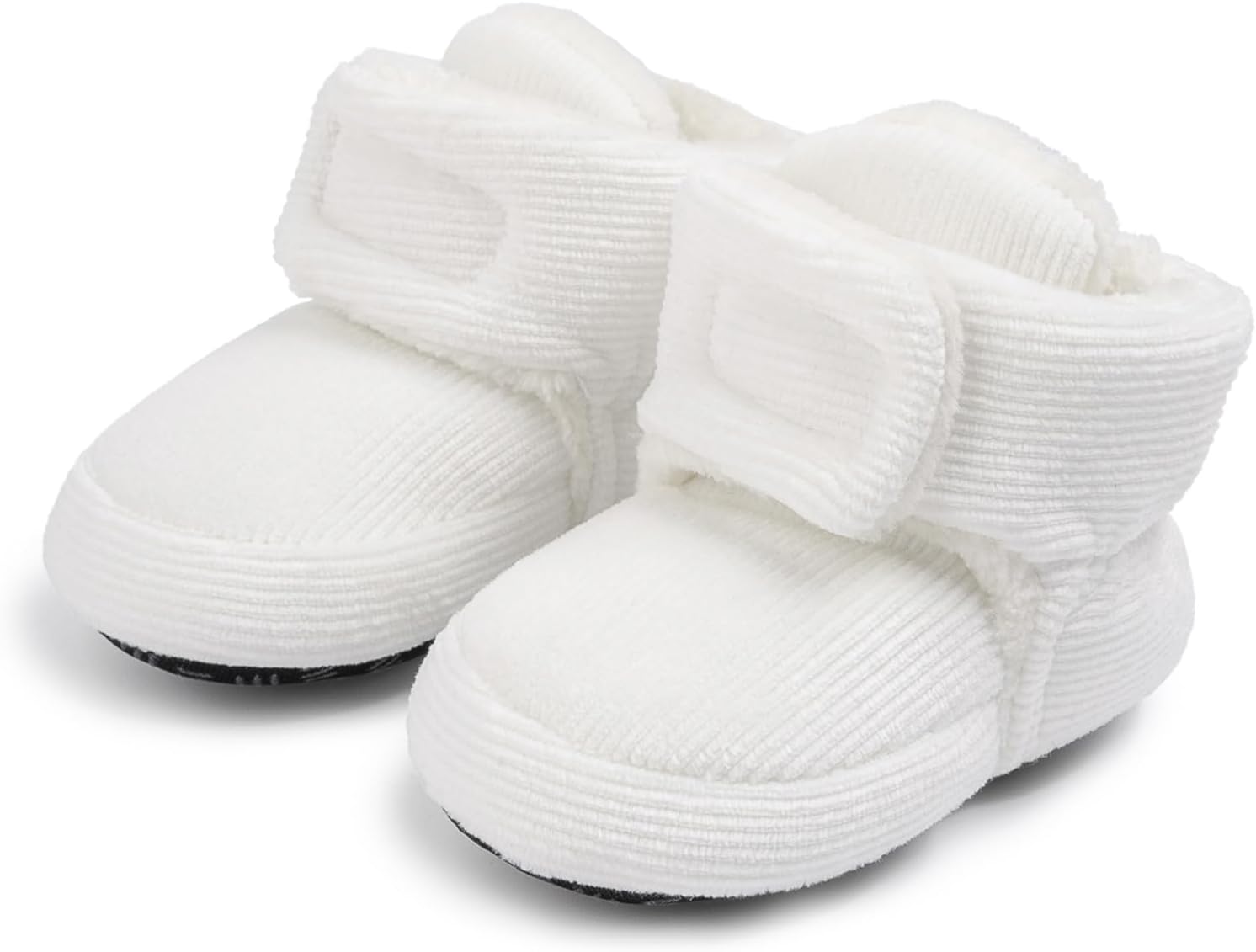 

Karwuiio Пинетки для новорожденных мальчиков и девочек, мягкие флисовые, стойкие носочки для младенцев, обувь, нескользящие ботинки для малышей, носочки для кроватки, White