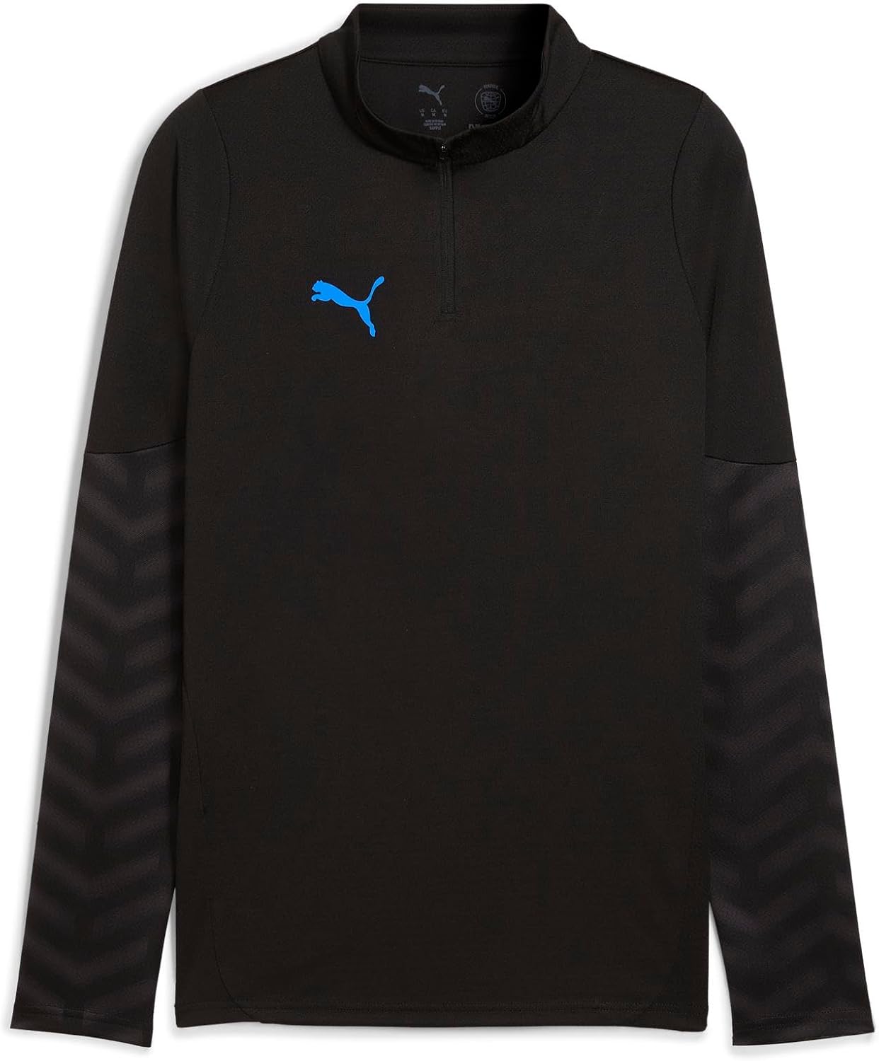 

Мужская футбольная футболка PUMA IndiviCUP с застежкой-молнией на четверть длины, быстросохнущая, для тренировок (660497), белый/черный/синий