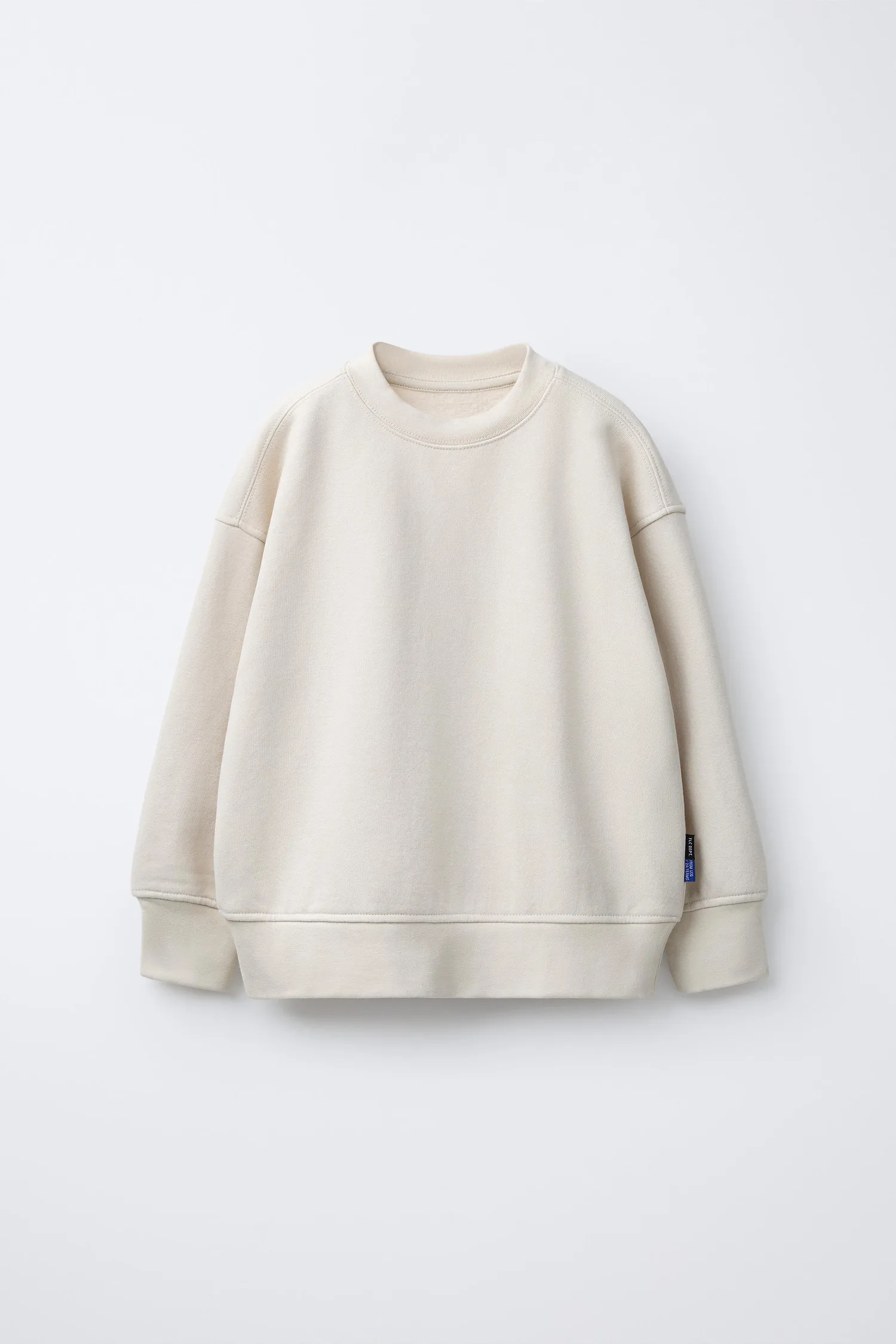 Простая толстовка с надписью и этикеткой Zara, экрю
