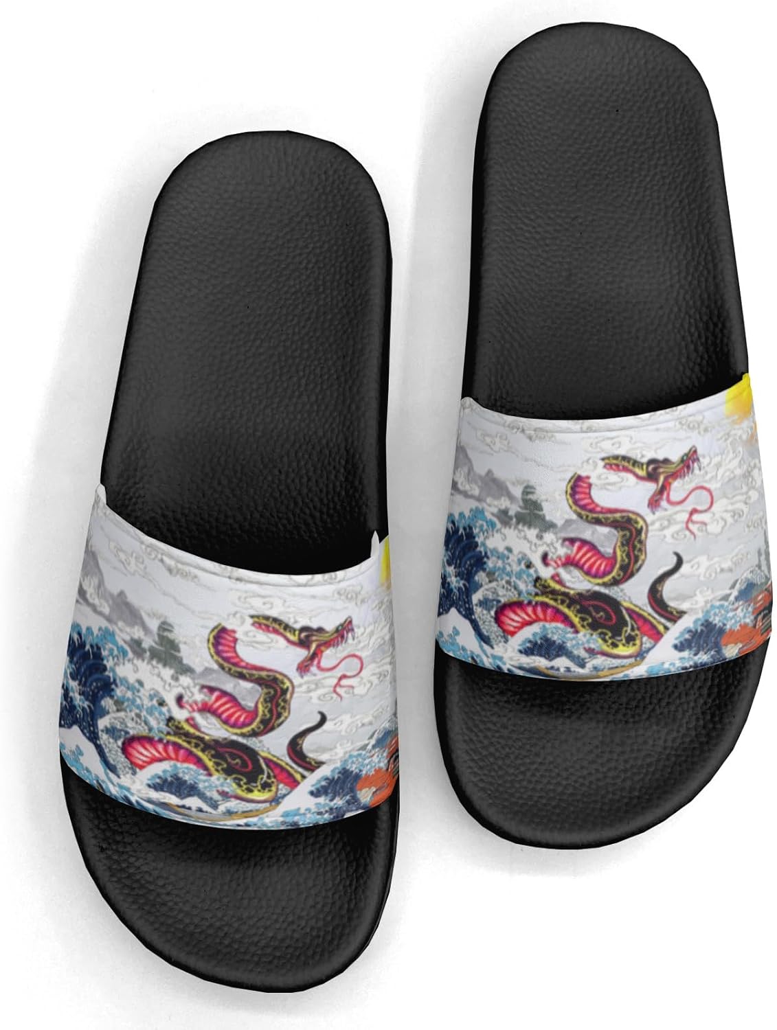 

Сланцы с дизайном «Розовый цветок дракона» для женщин и мужчин, повседневные спортивные сандалии, шлепанцы для бассейна, душа, для дома и улицы Generic