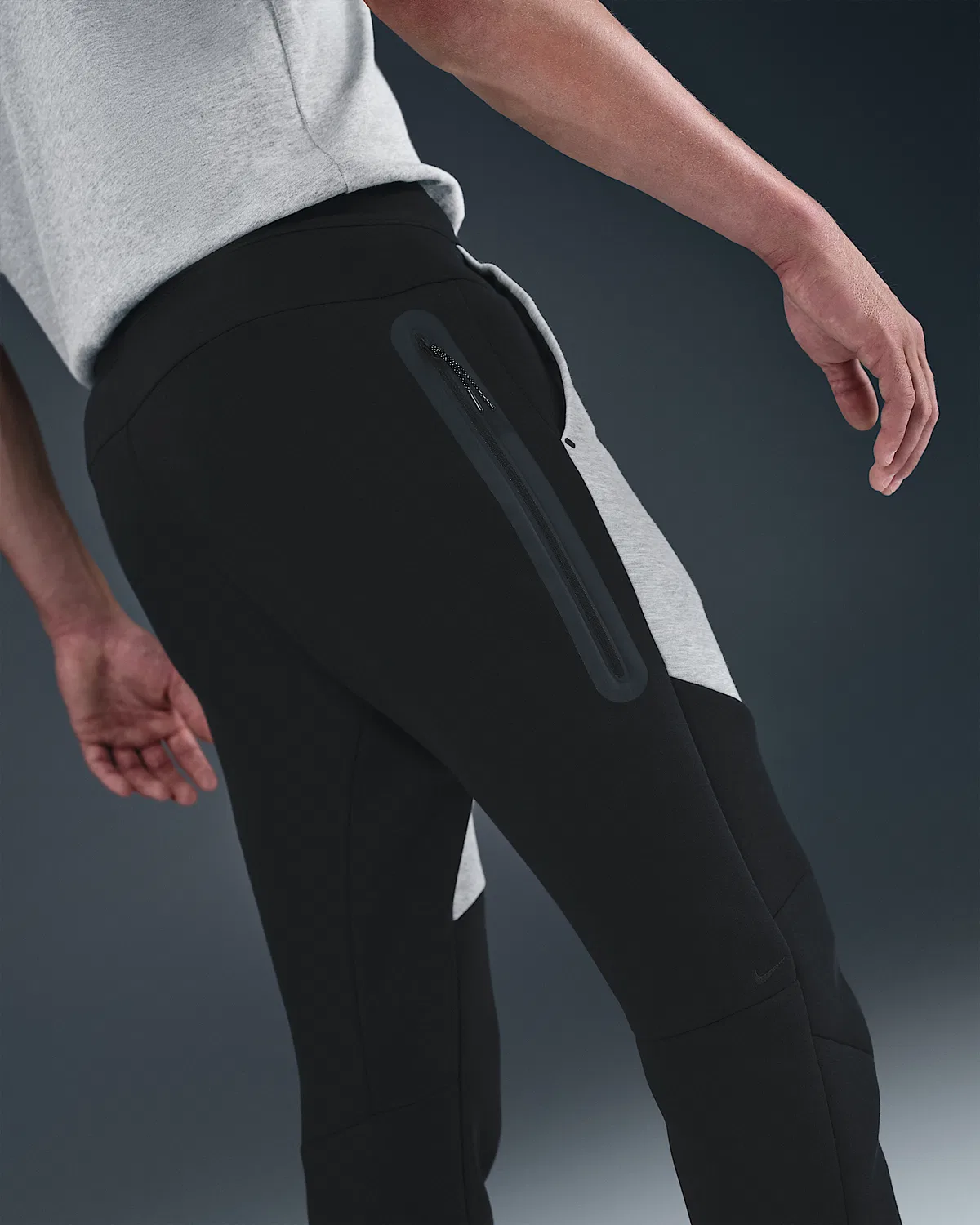 Мужские флисовые джоггеры Nike Tech, Black/Dark Grey Heather/Black — фото 3