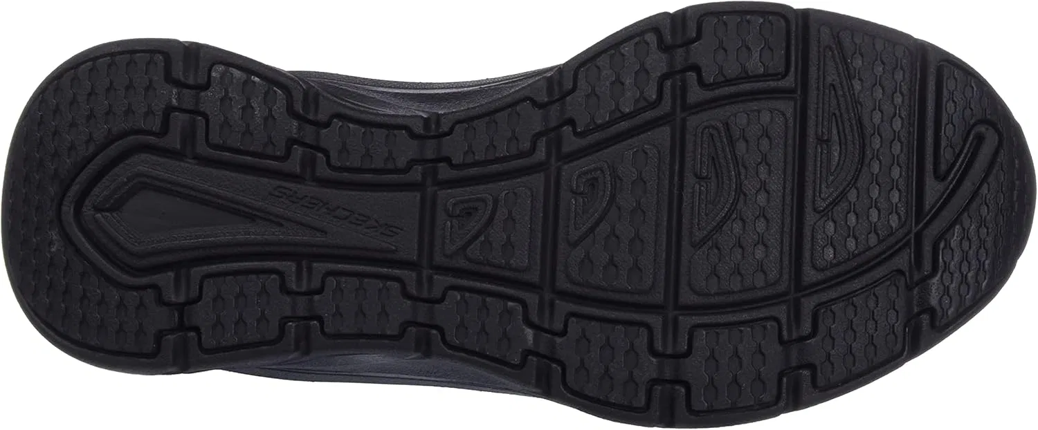 Мужские кроссовки Skechers D'lux Walker-New Moment, Black Leather Net Black Trim — фото 4