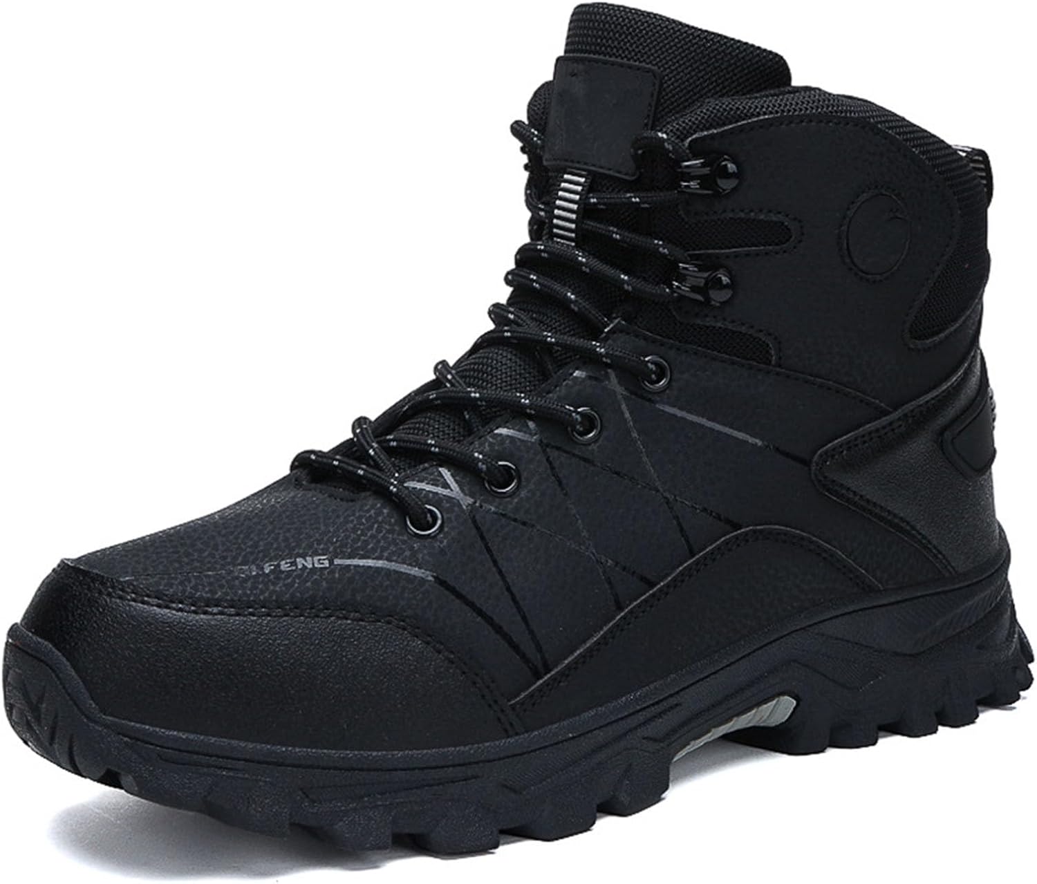 

Зимние ортопедические защитные мужские походные ботинки Rolinb, водонепроницаемые с широкой носочной частью и поддержкой свода стопы, черный