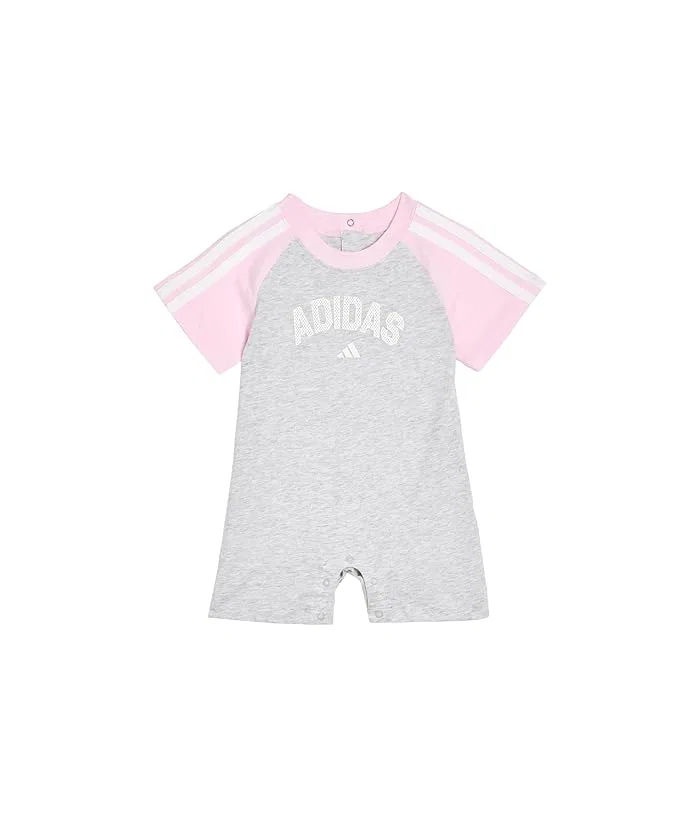 Ромпер с полосками модель Graphic Raglan 3-Stripe Heather Adidas Kids, Light Grey Heather