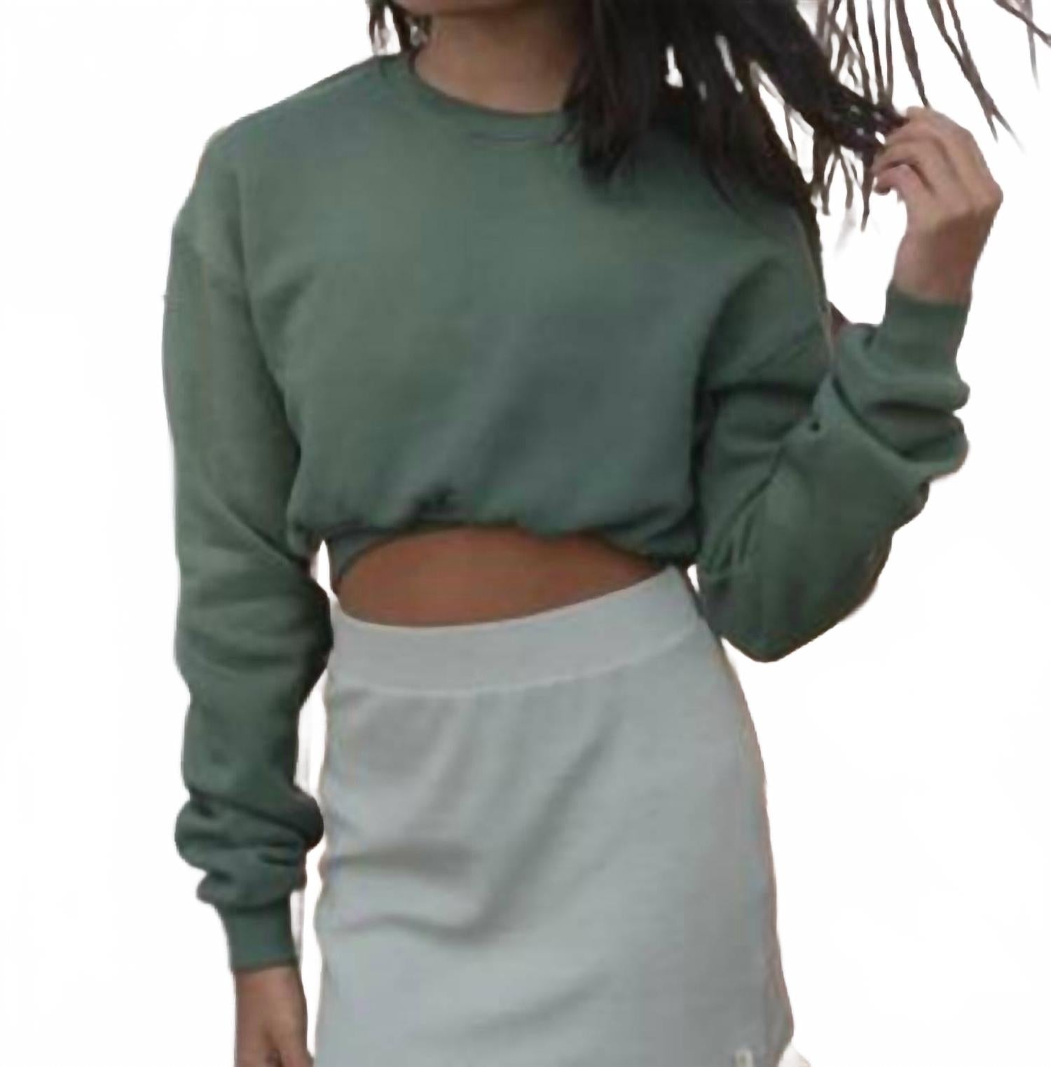 

Kaveah Укороченный флисовый пуловер для девочек, цвет ирландский мох